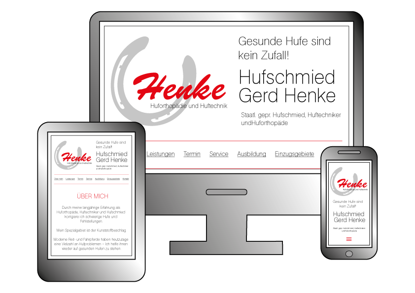 Website Gerd Henke Hufschmied, Design-Bewusst